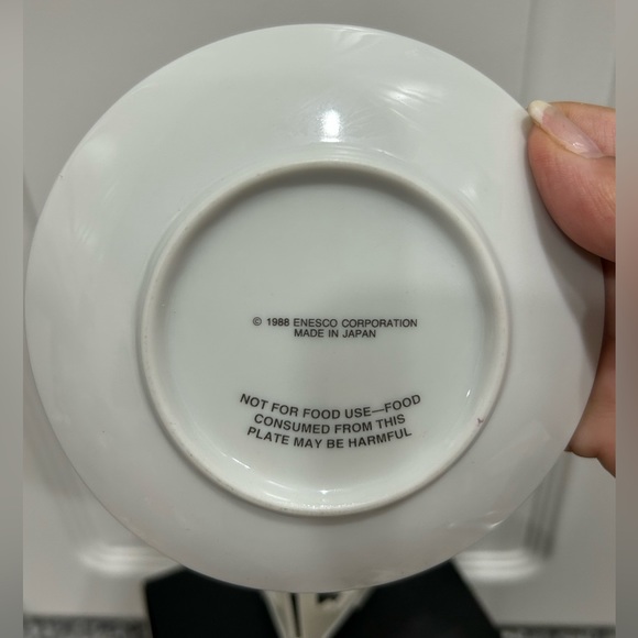 10th Wedding Anniversary Vintage 1988 Enesco Small Plate w/ Stand - Picture 3 of 4